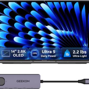 GEEKOM GeekBook M16 Laptop, Up to 24H, 55W Sustained Power Ultra 9 Notebook